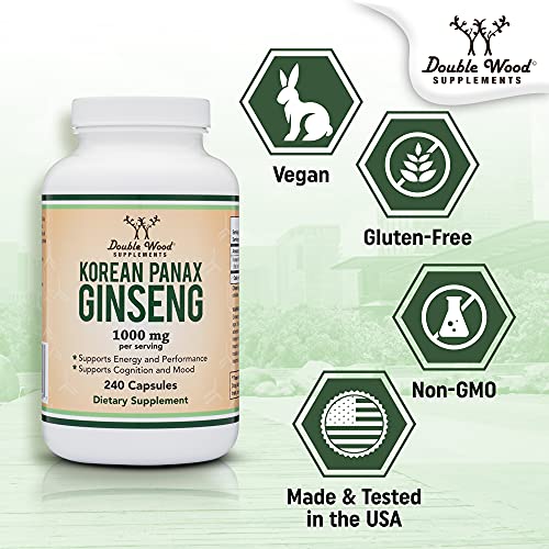 Panax Ginseng Vegan Capsules for Energy & Focus