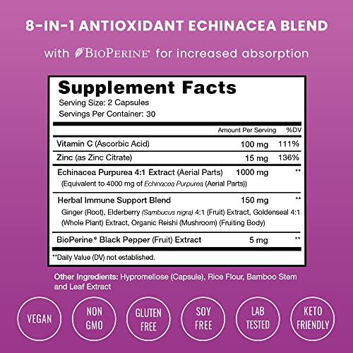 Echinacea Goldenseal Capsules with Elderberry & Zinc