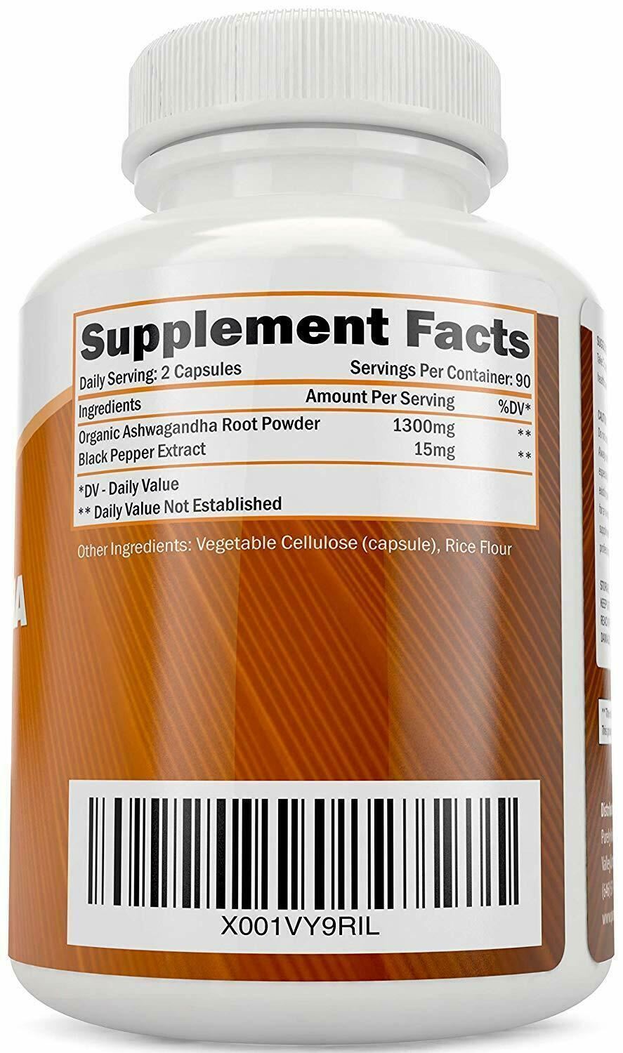 Organic Ashwagandha Capsules with Black Pepper Extract