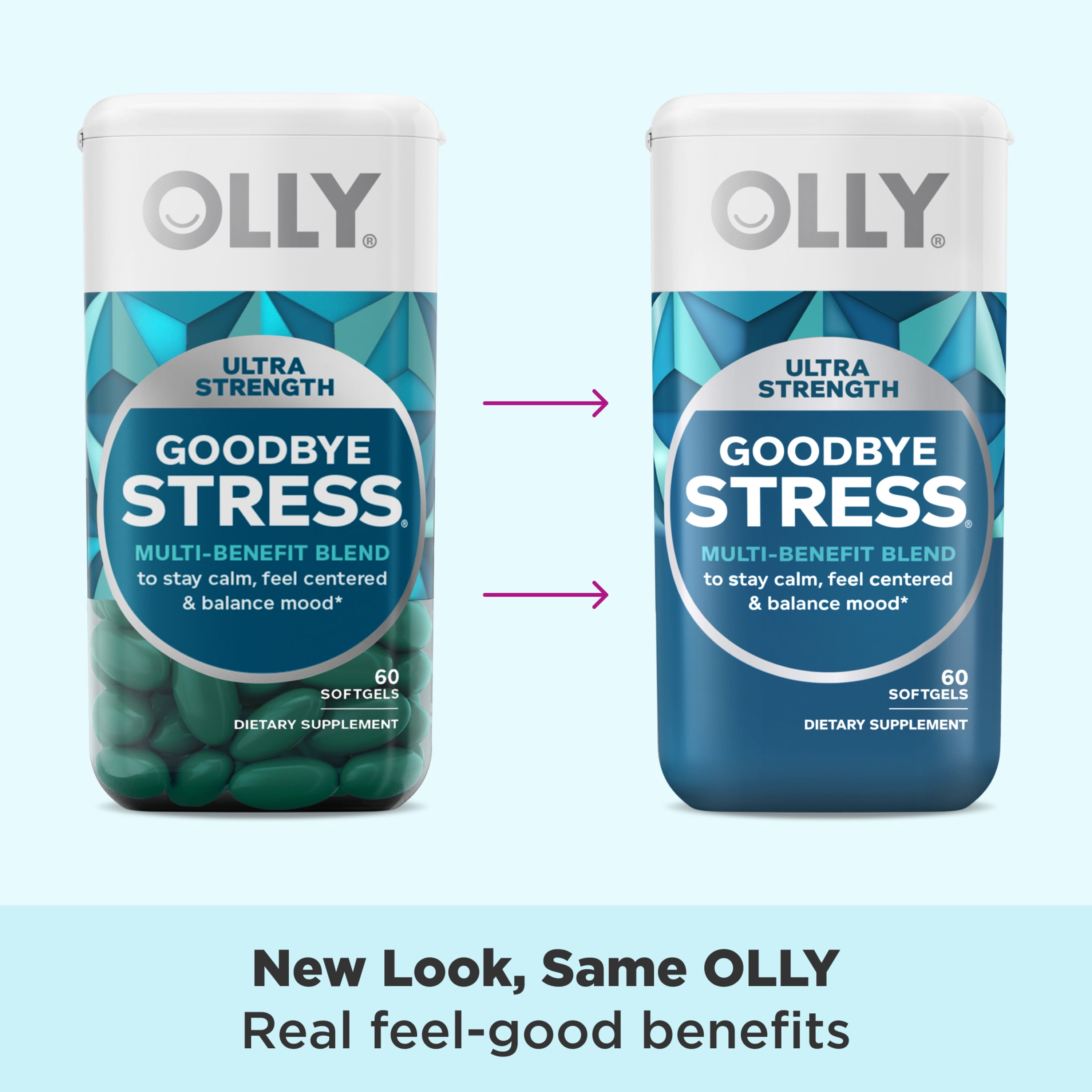 OLLY Ultra Strength Goodbye Stress Softgels - 60 Count
