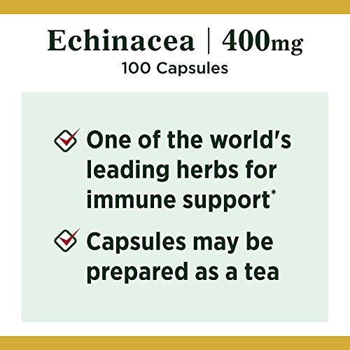 Nature's Bounty Echinacea 400 mg Capsules, 300 Total