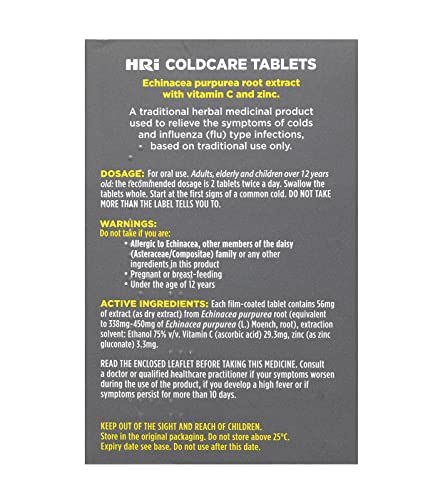 HRI ColdCare Echinacea Cold & Flu Tablets