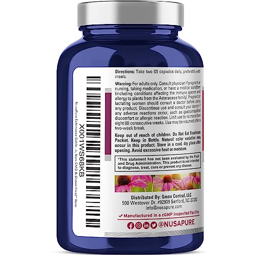 NusaPure Echinacea Goldenseal 2,800mg Veggie Caps