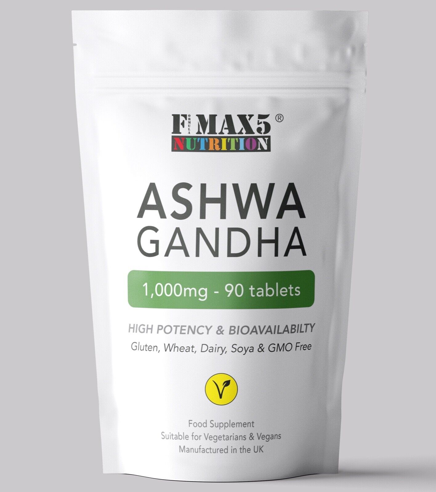KSM66 Ashwagandha 1000mg Vegan Stress Relief Tablets