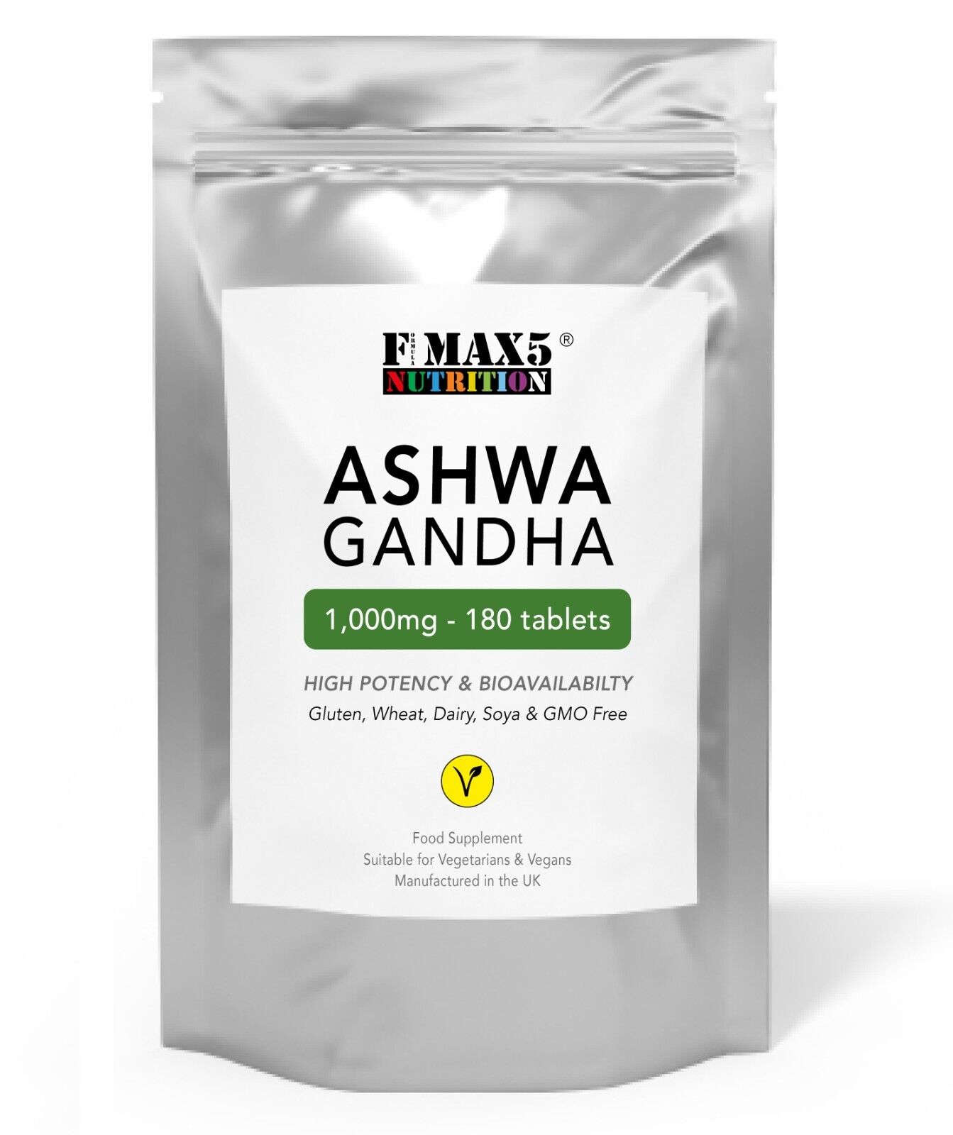 Ashwagandha Root Extract 1000mg - 180 Vegan Tablets