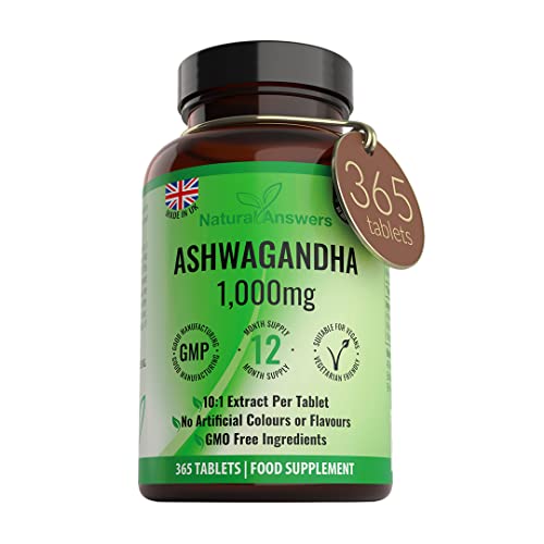 Ashwagandha 1000mg Vegan Tablets for Anxiety Relief