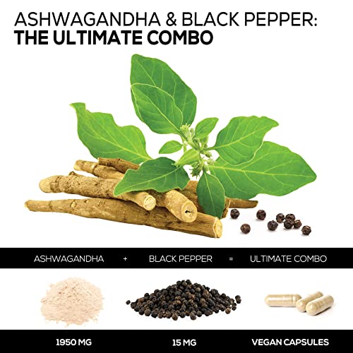 Organic Ashwagandha 1950 MG - Extra Strength Capsules