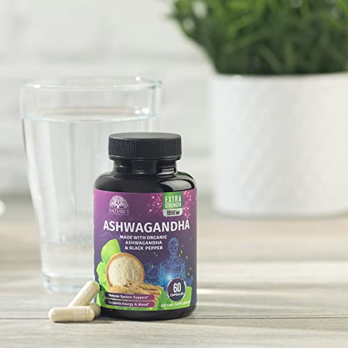 Organic Ashwagandha 1950 MG - Extra Strength Capsules