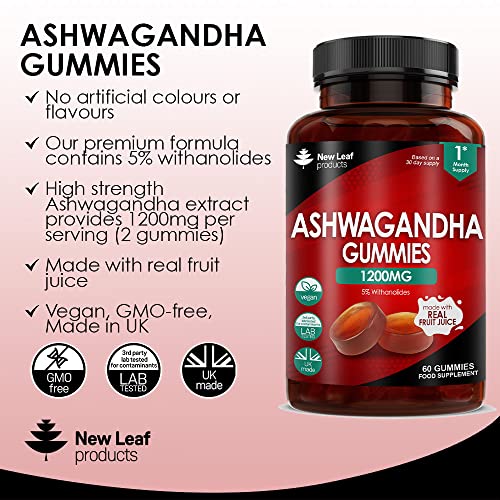 High Strength Ashwagandha Gummies – 1200mg, 60 Vegan