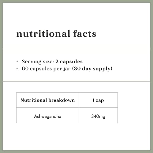 Organic Ashwagandha Capsules, 355 mg Each