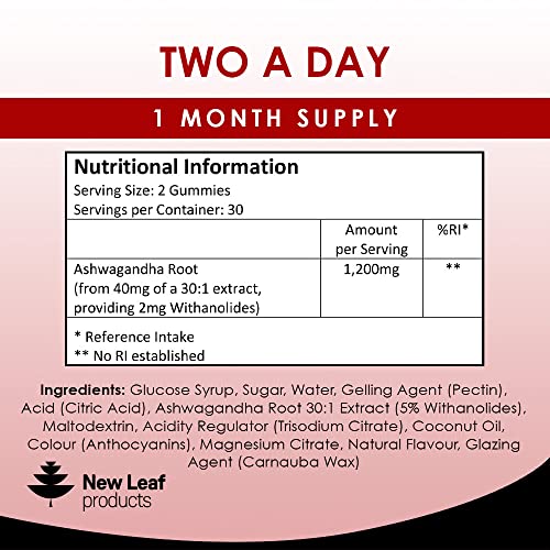 High Strength Ashwagandha Gummies – 1200mg, 60 Vegan