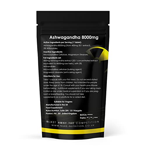 Nuke Nutrition Ashwagandha KSM 66 Tablets 8000mg