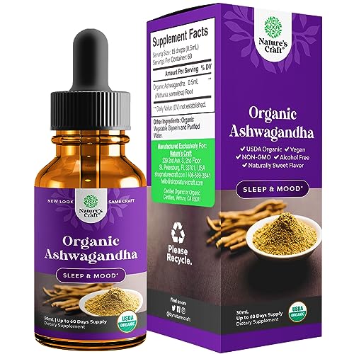 Organic Ashwagandha Liquid Drops for Energy & Mood
