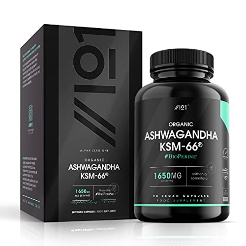 Organic Ashwagandha KSM-66® 1650mg - 90 Vegan Capsules