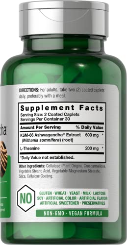 KSM-66 Ashwagandha 600mg with L-Theanine Caplets
