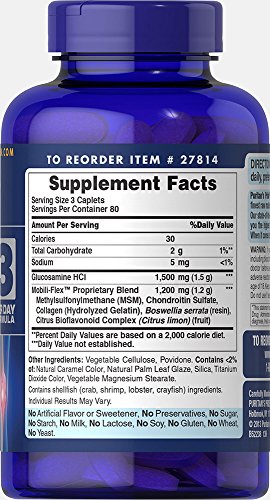 Puritan's Pride 3-a-Day Glucosamine, Chondroitin & MSM
