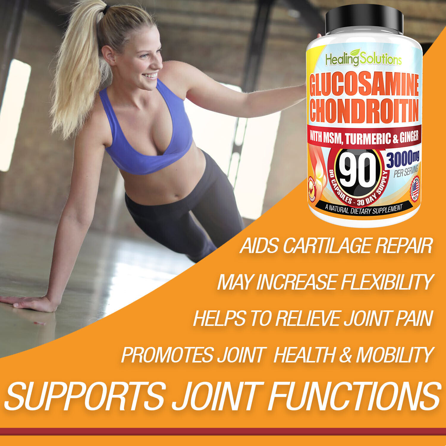 Glucosamine Chondroitin with Collagen & Turmeric 90ct