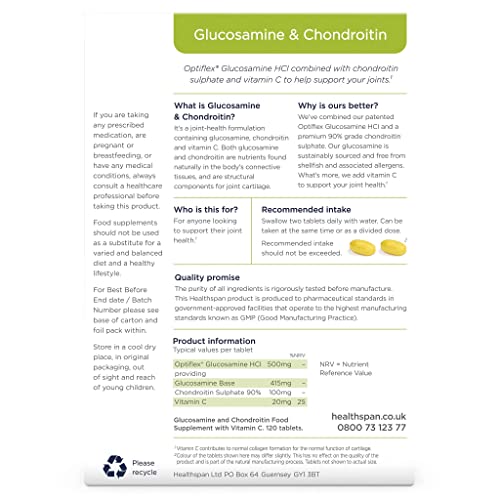 Glucosamine & Chondroitin for Joint Health, 120 Tablets