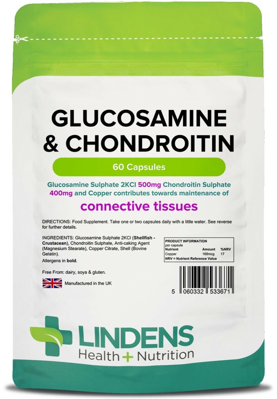 High Strength Glucosamine & Chondroitin 60 Capsules