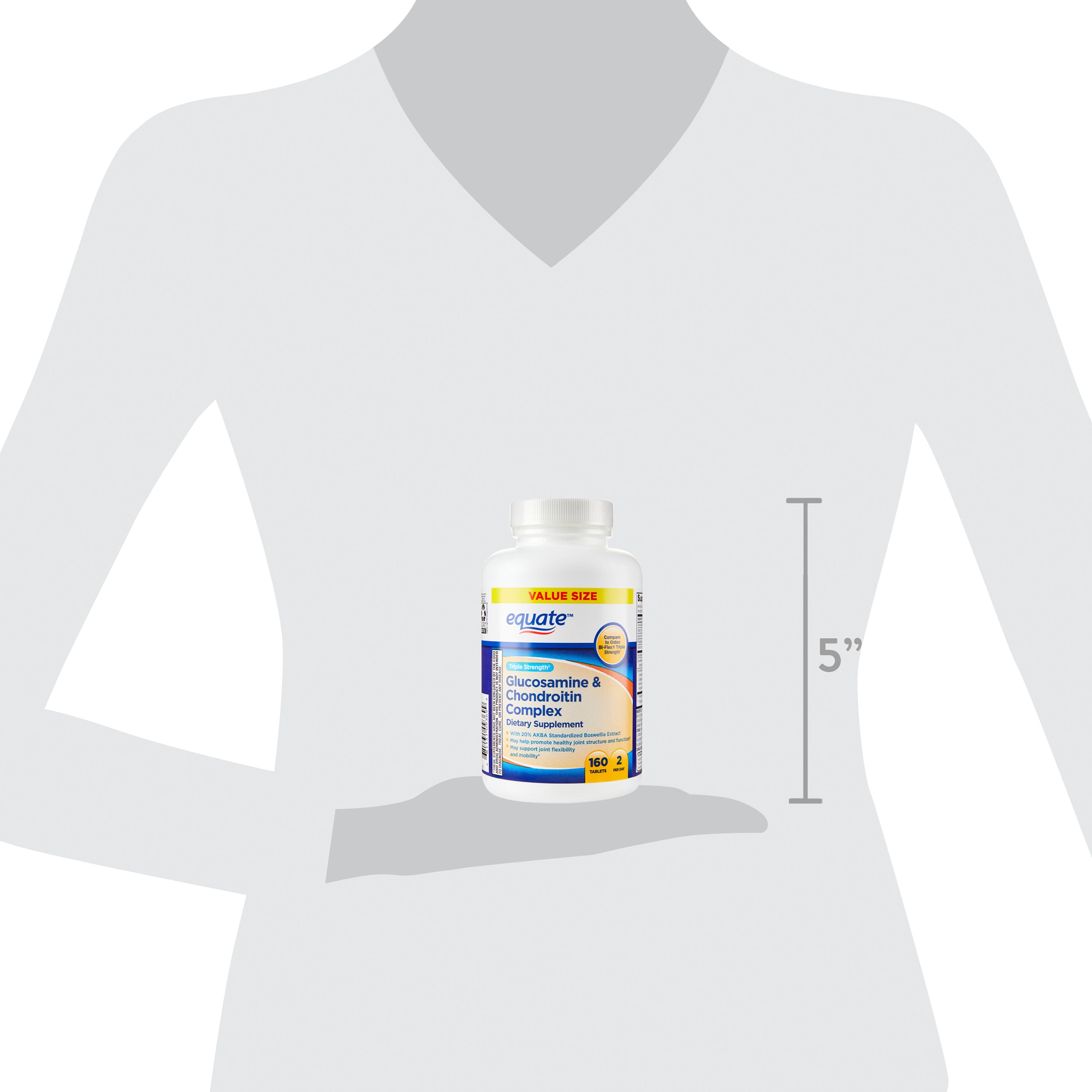 Equate Triple Strength Glucosamine & Chondroitin, 160 Tablets