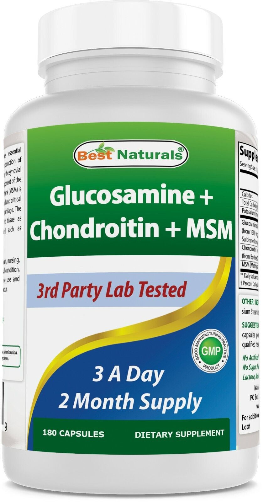 Glucosamine, Chondroitin & MSM Capsules - 180 Count