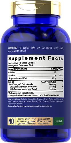 Carlyle Burpless Fish Oil 1200 mg, 300 Softgels