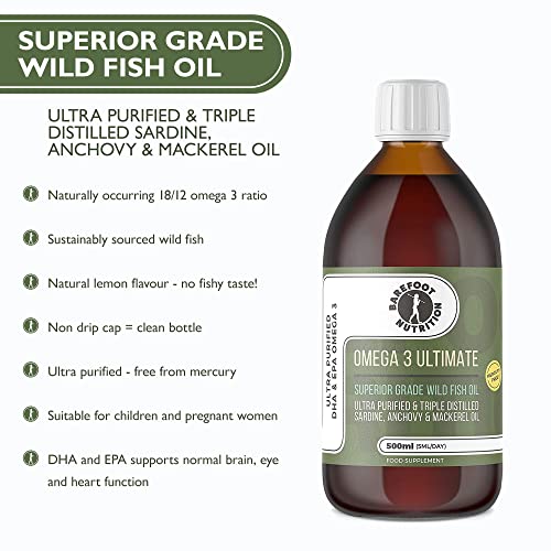 Barefoot Nutrition Omega 3 Wild Fish Oil 500ml