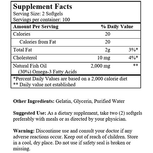 Omega 3 Deep Sea Fish Oil 1000mg 200 Softgels