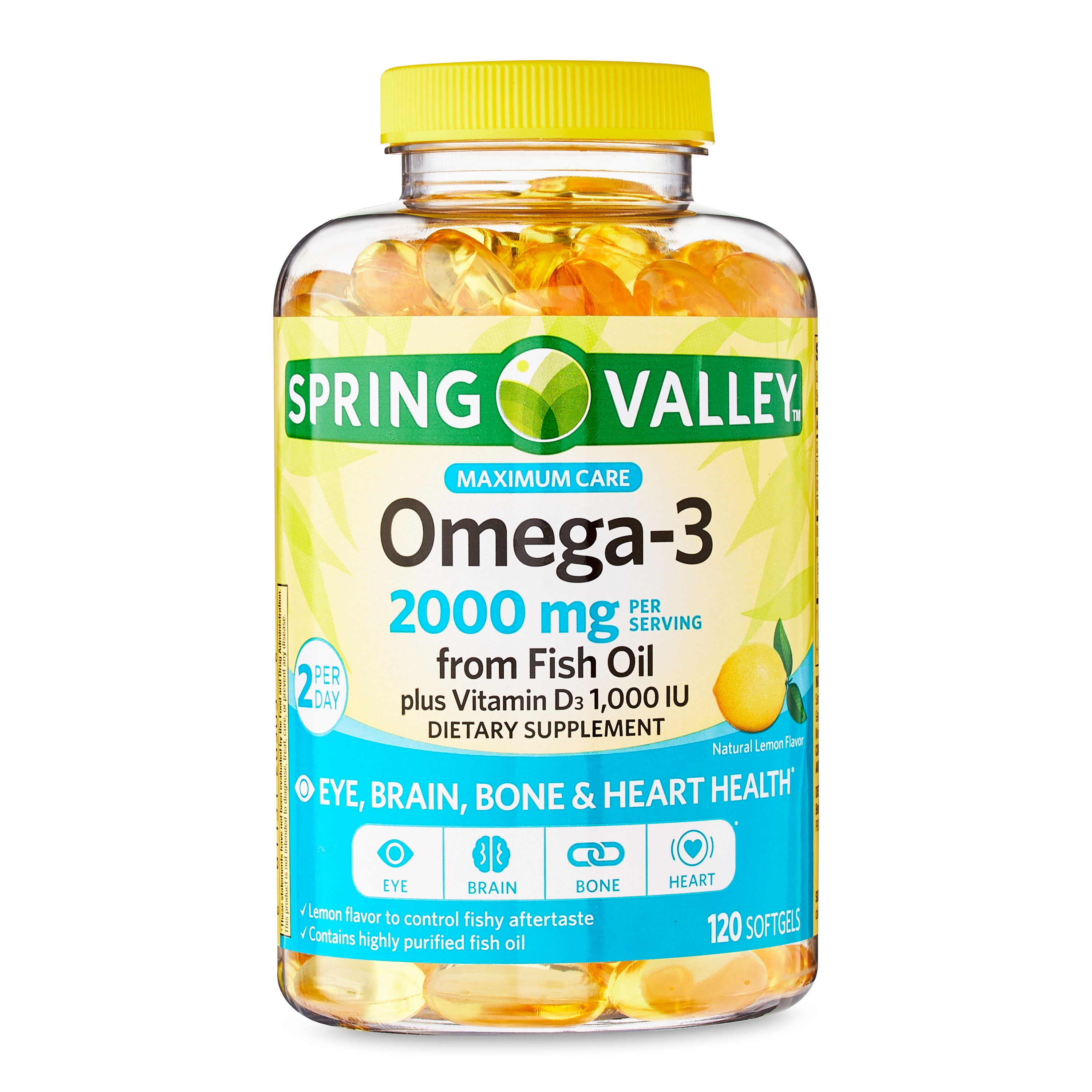 Spring Valley Omega-3 Fish Oil Softgels, 2000 mg