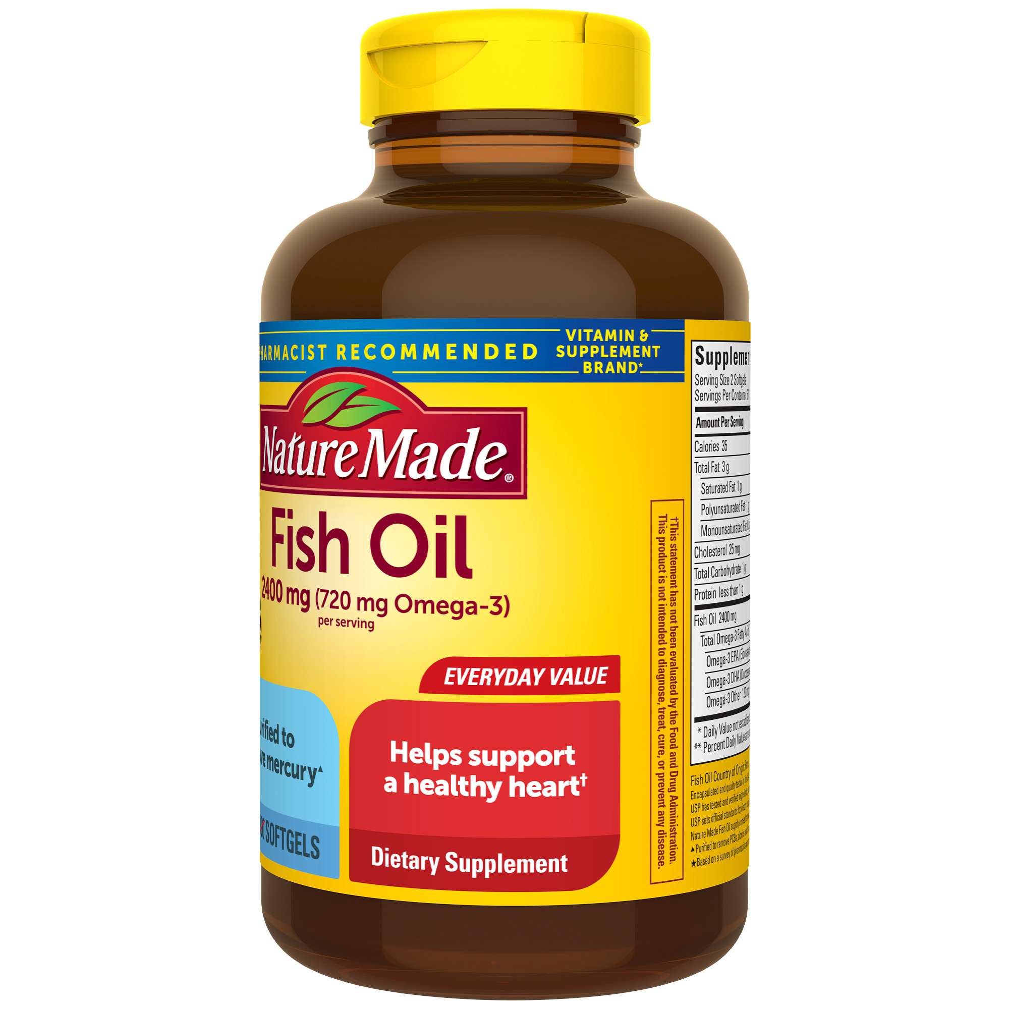 Nature Made Omega 3 Fish Oil Softgels 2400mg