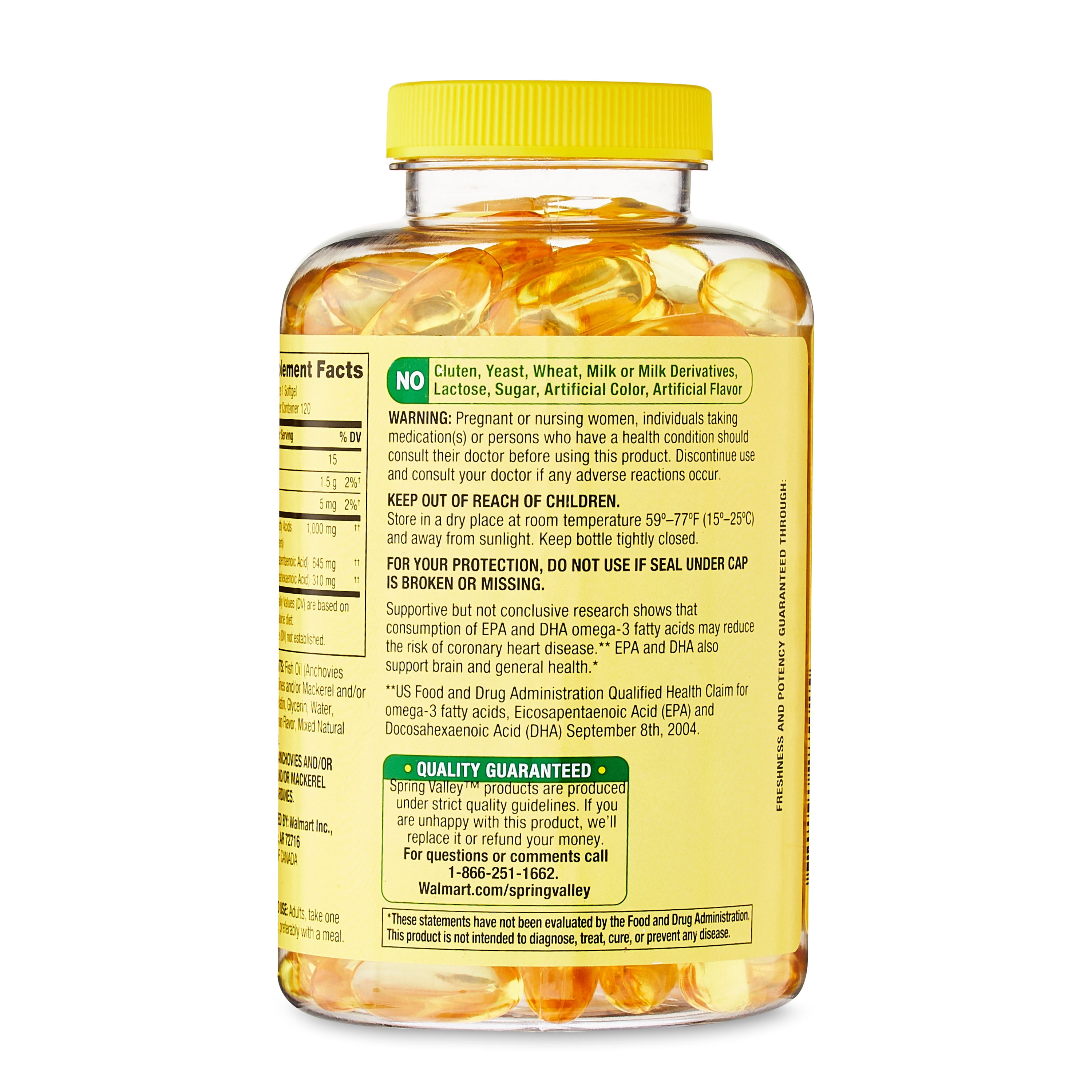 Spring Valley Omega-3 Fish Oil Softgels 1000 mg