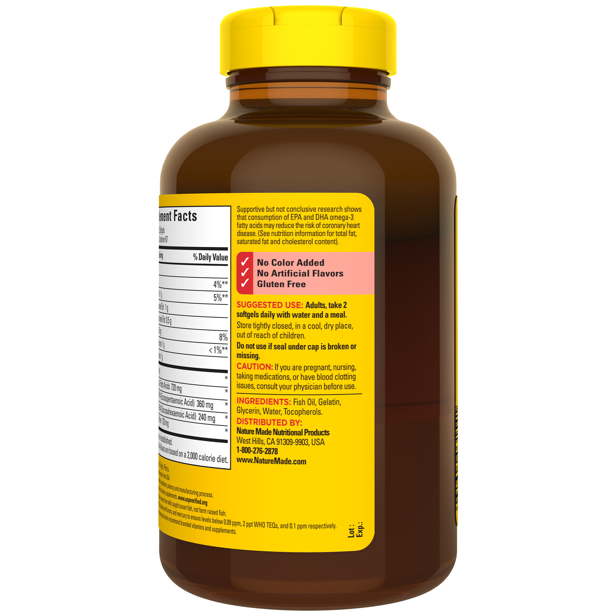 Nature Made Omega 3 Fish Oil Softgels 2400mg