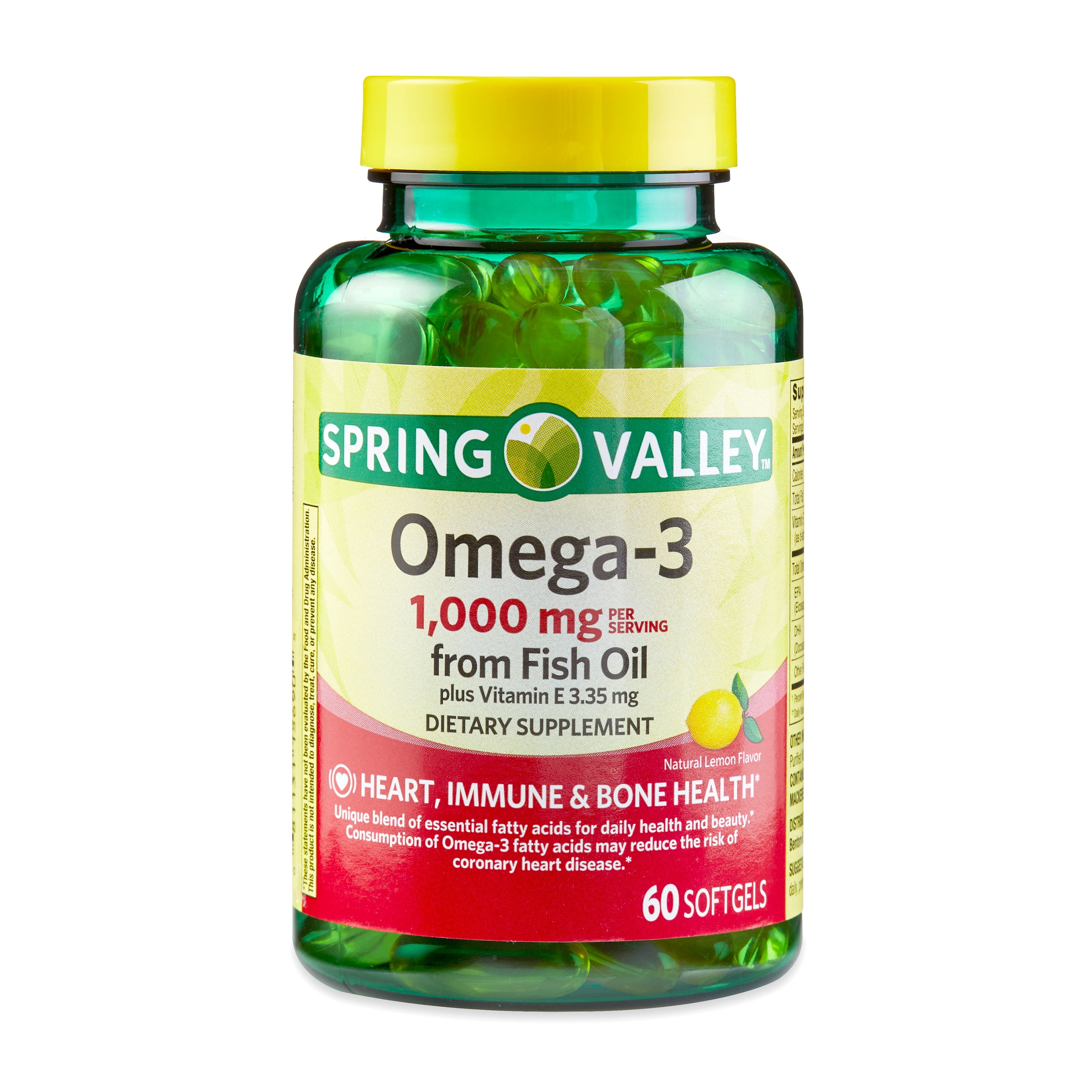 Spring Valley Fish Oil Softgels 1000 mg, 60 Count