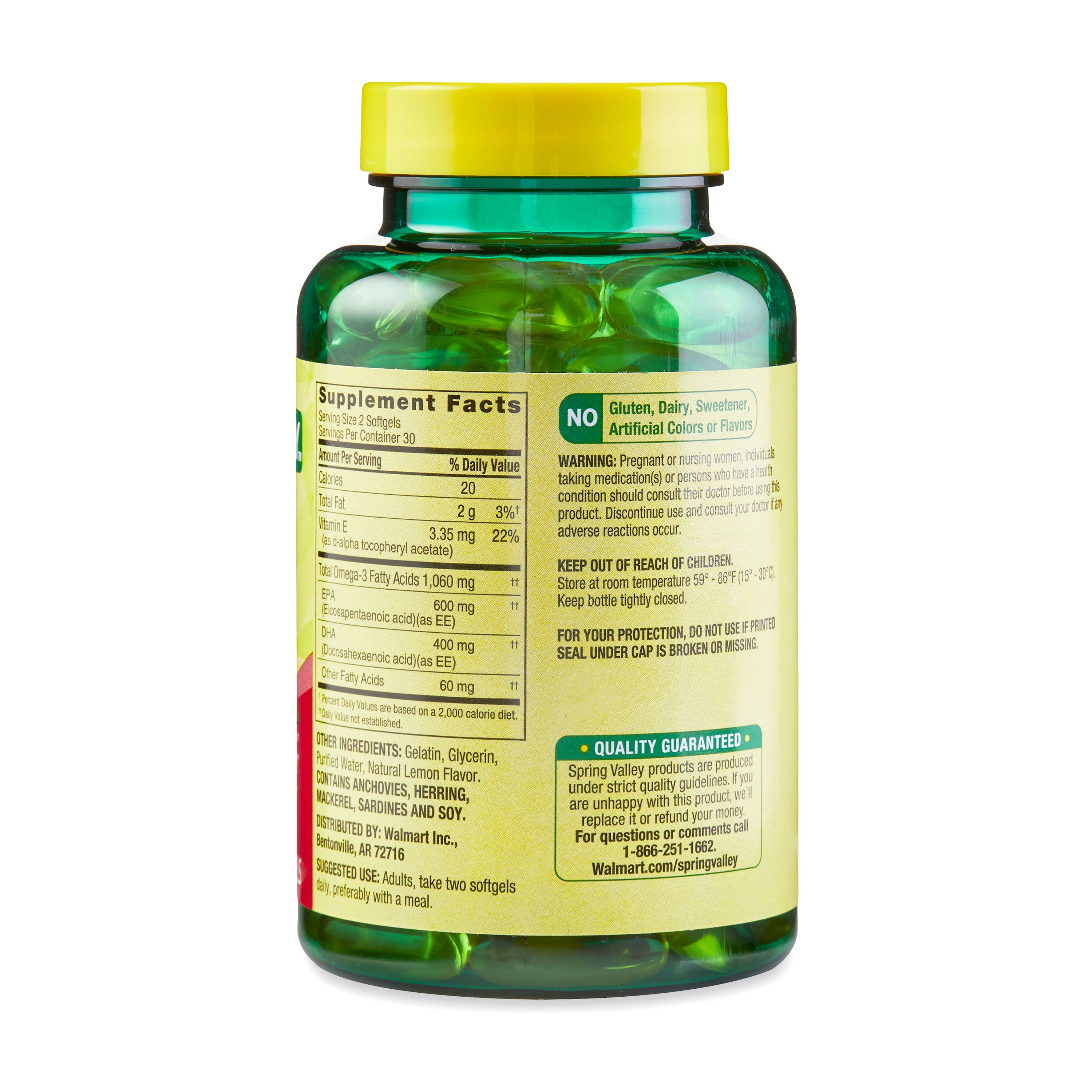 Spring Valley Fish Oil Softgels 1000 mg, 60 Count