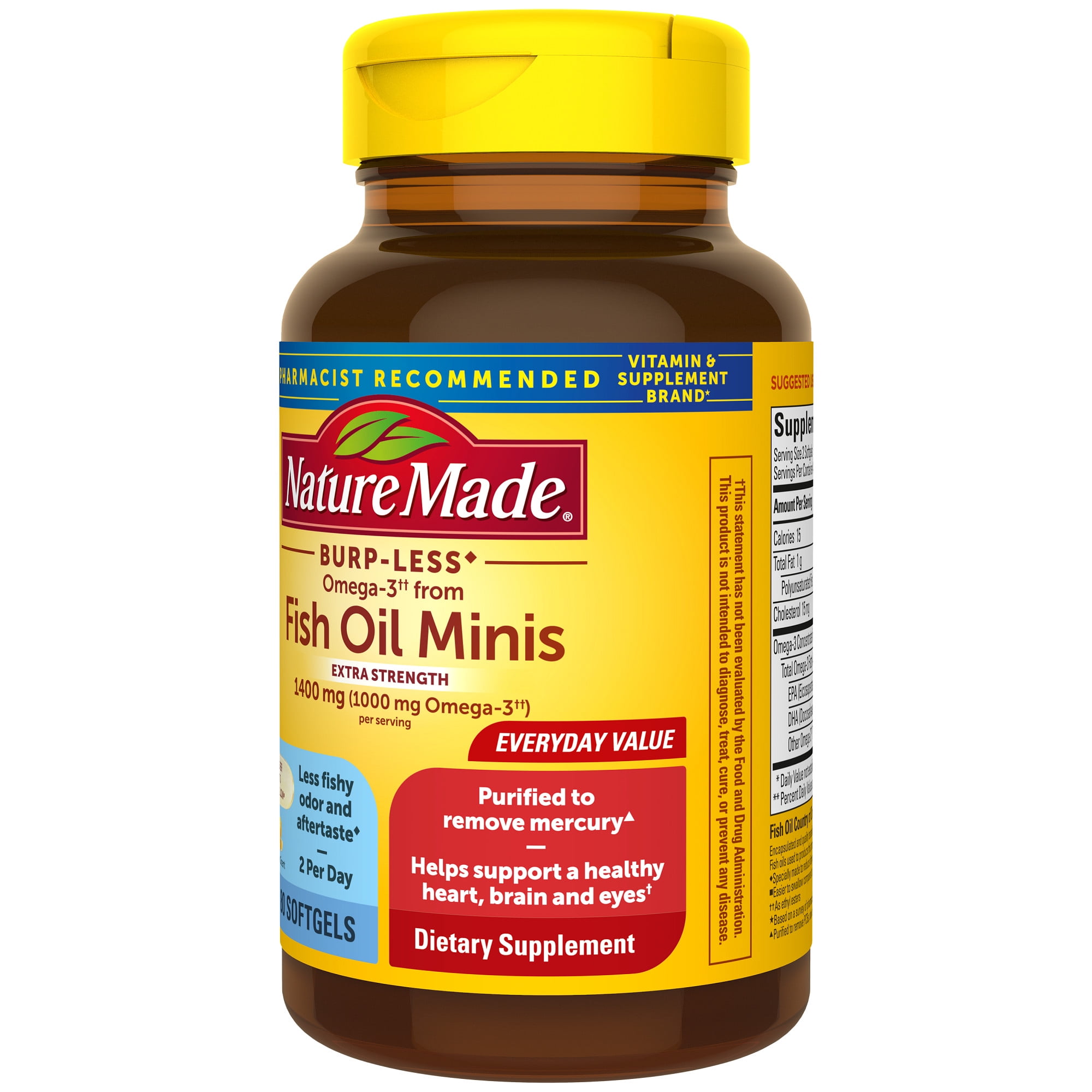 Nature Made Omega 3 Fish Oil Softgels, 1400 mg