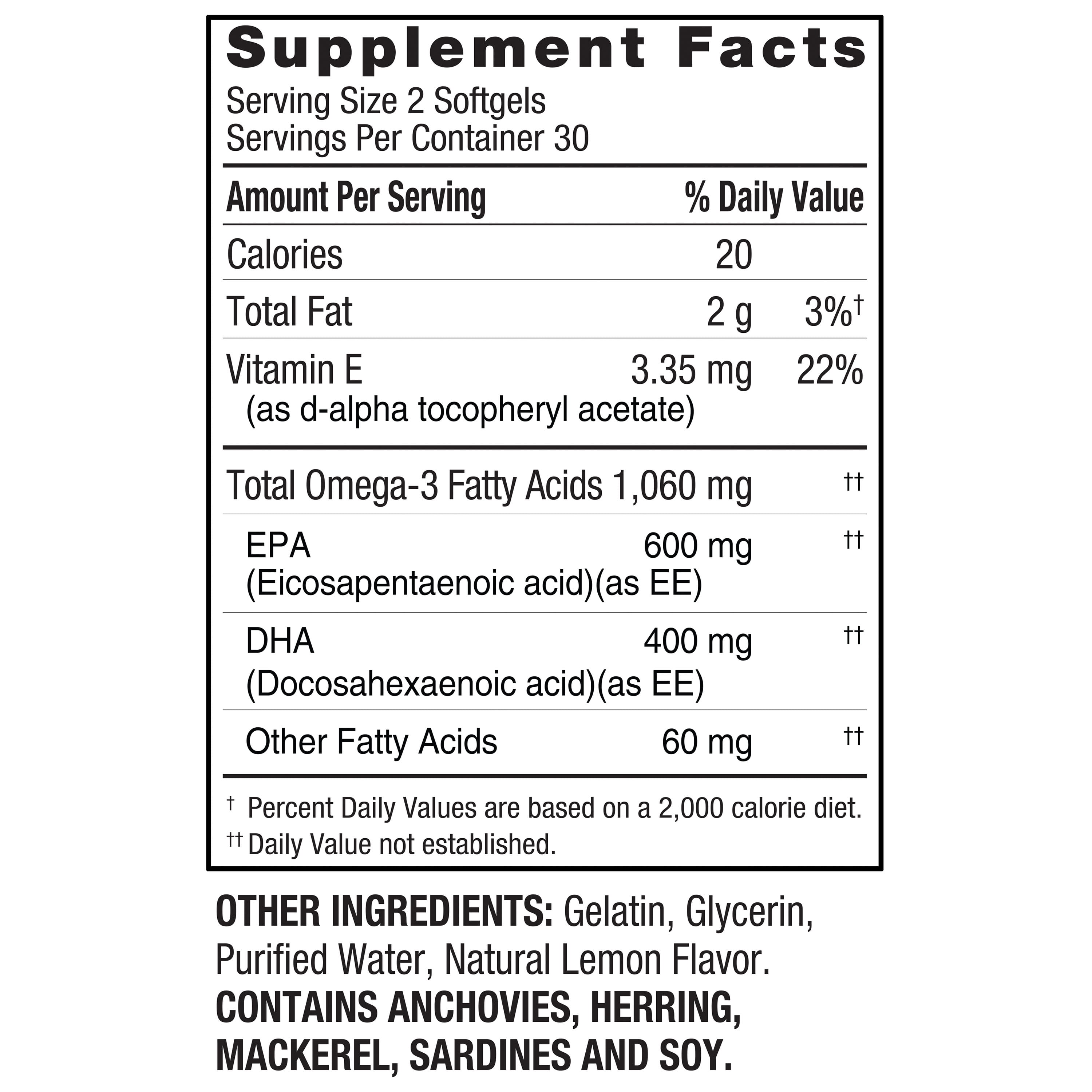 Spring Valley Fish Oil Softgels 1000 mg, 60 Count