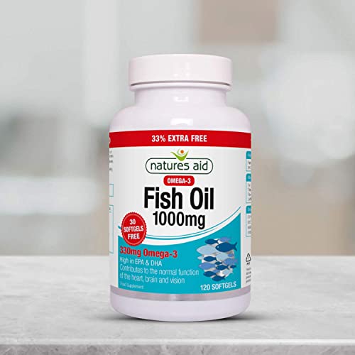 Nature's Aid Fish Oil 1000mg Softgels, 120 Count