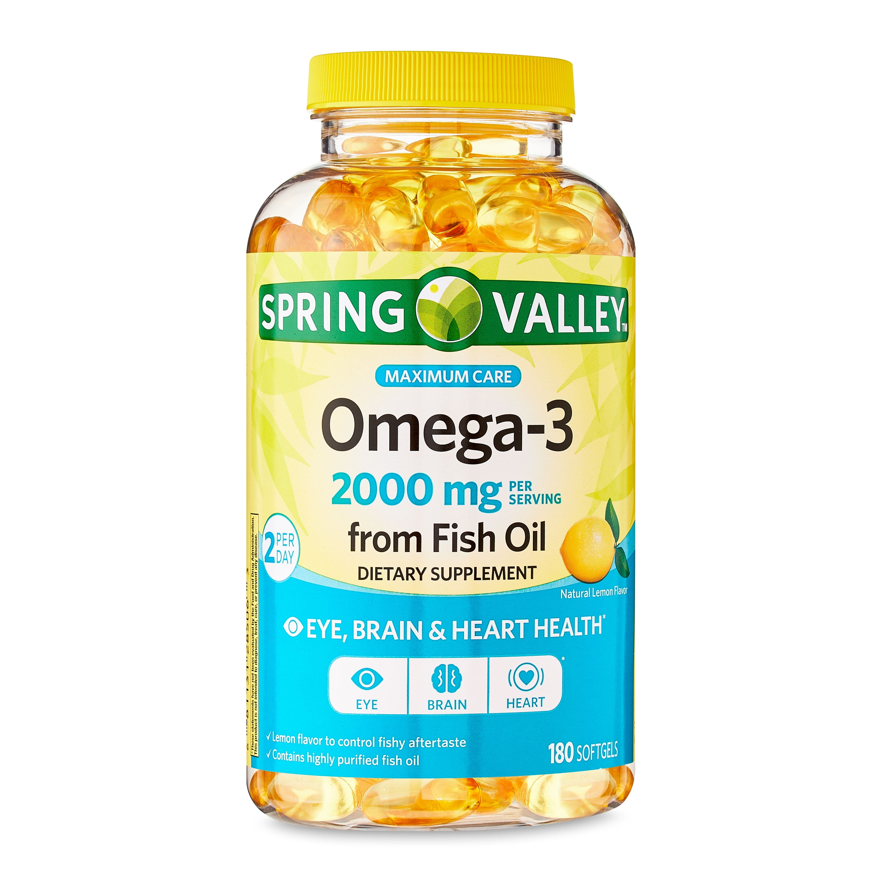 Spring Valley Omega-3 Fish Oil Softgels, 2000mg