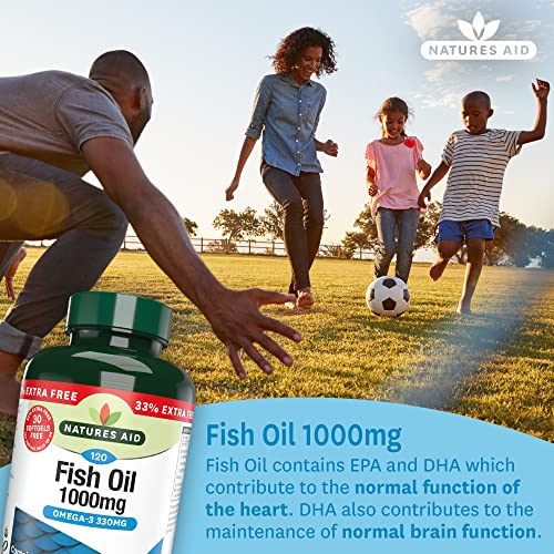 Nature's Aid Fish Oil 1000mg Softgels, 120 Count