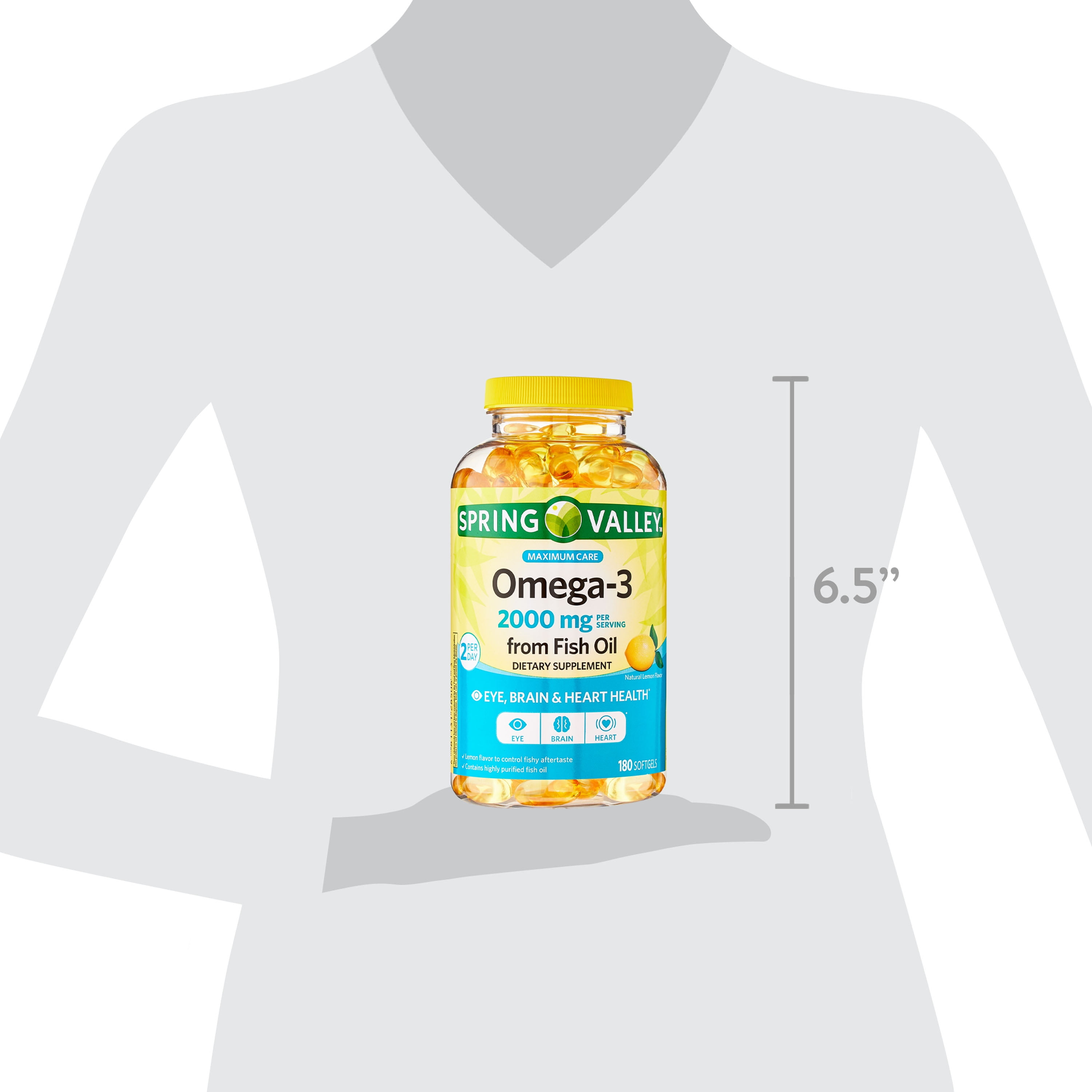 Spring Valley Omega-3 Fish Oil Softgels, 2000mg
