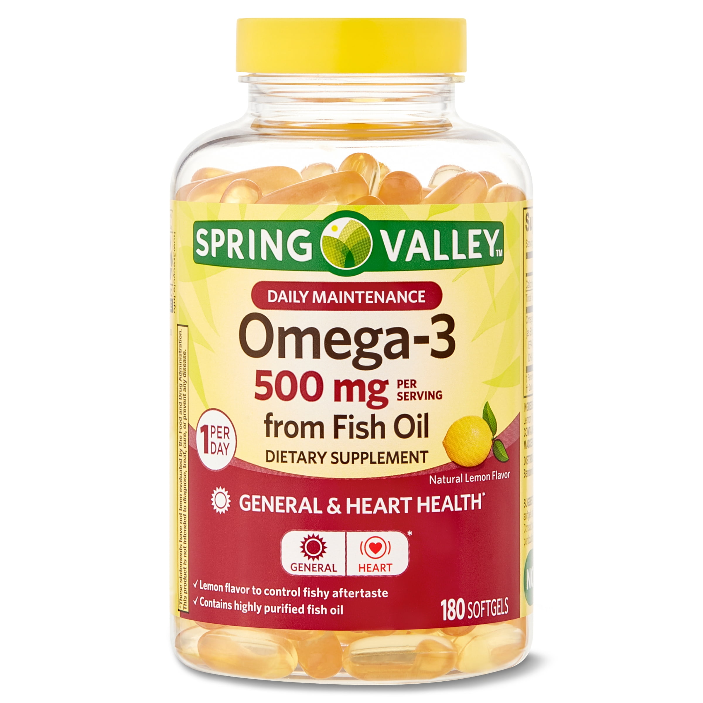 Spring Valley Omega-3 Fish Oil Supplement, 500 mg
