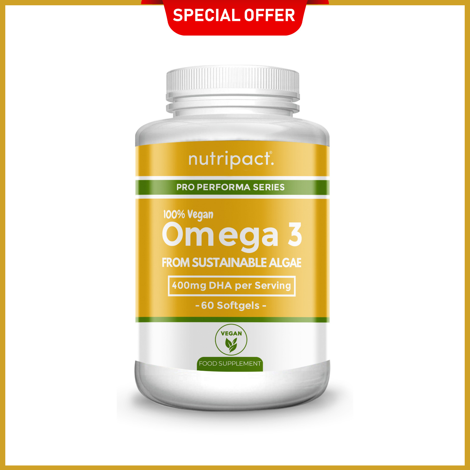 Vegan Omega 3 Algae Oil - 1000mg DHA