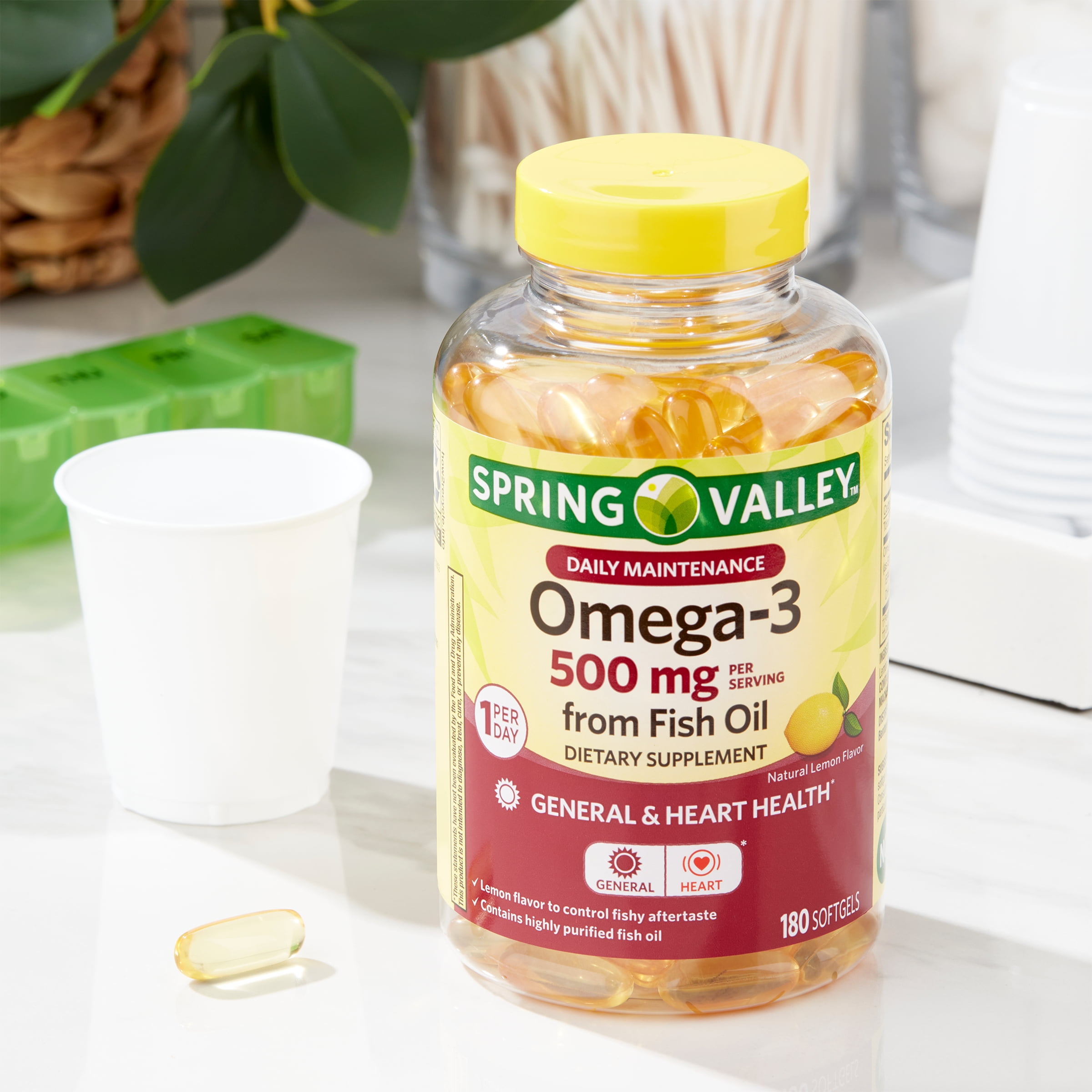 Spring Valley Omega-3 Fish Oil Supplement, 500 mg