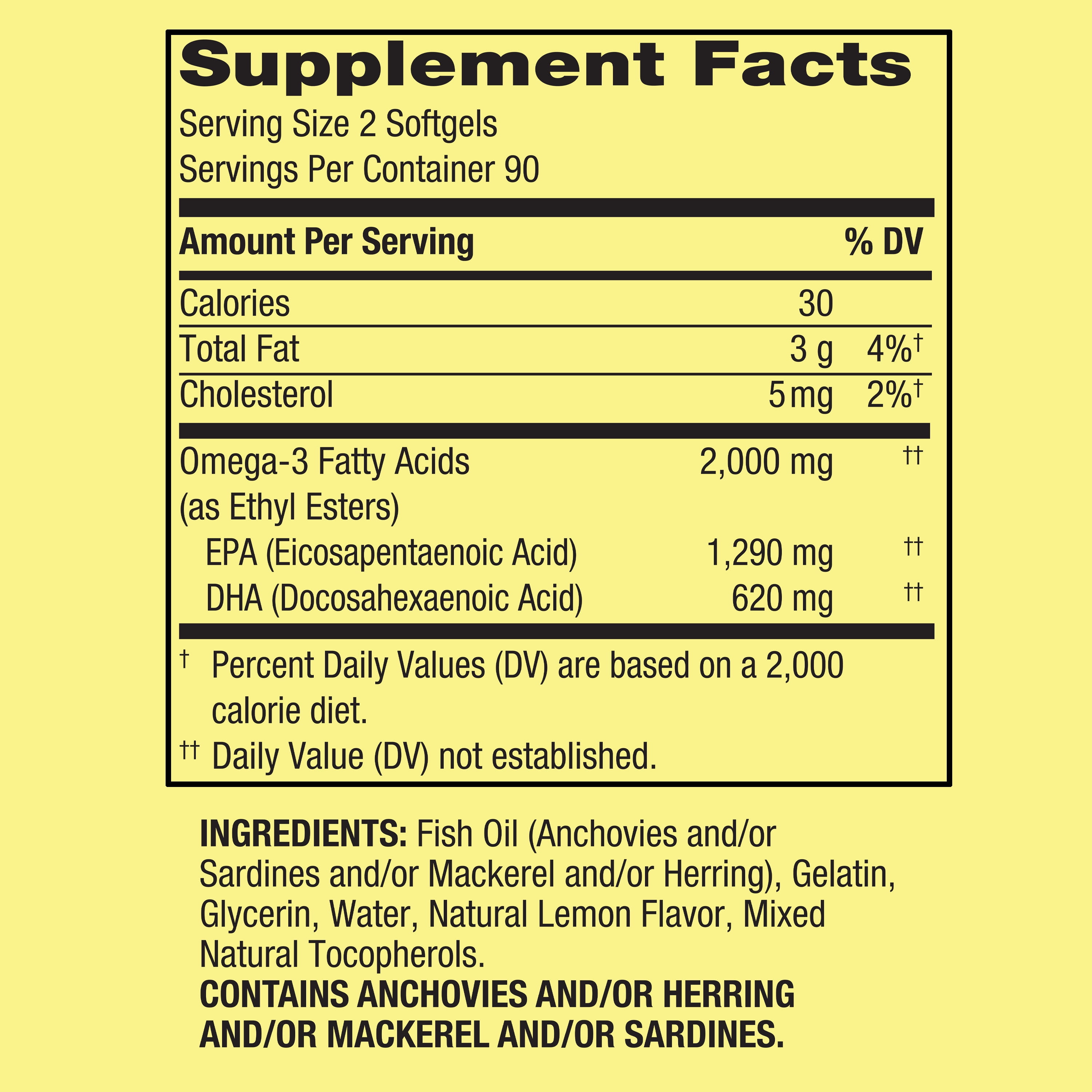 Spring Valley Omega-3 Fish Oil Softgels, 2000mg