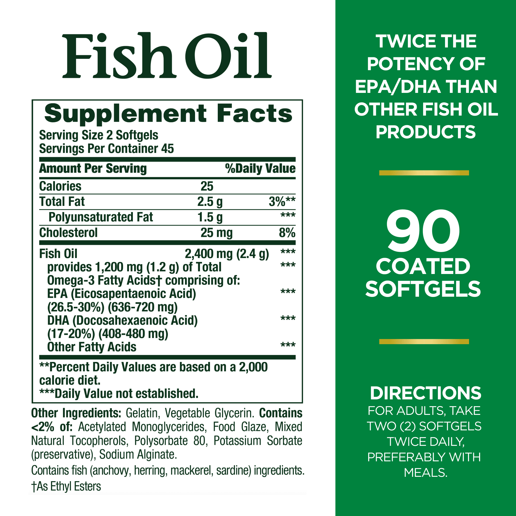 Nature's Bounty Double Strength Fish Oil Softgels 90 Ct