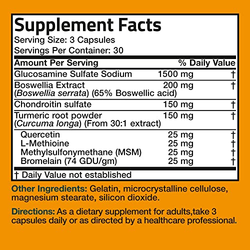 Bronson Glucosamine Chondroitin Turmeric Joint Support 90 Caps