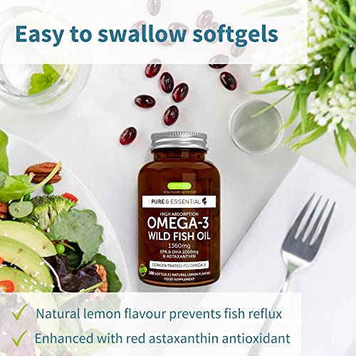 Omega 3 Fish Oil with Astaxanthin - 180 Capsules