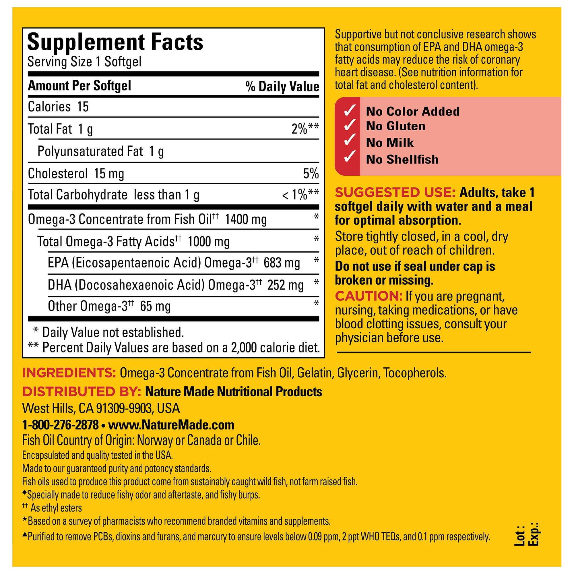 Nature Made Ultra Omega 3 Fish Oil Softgels