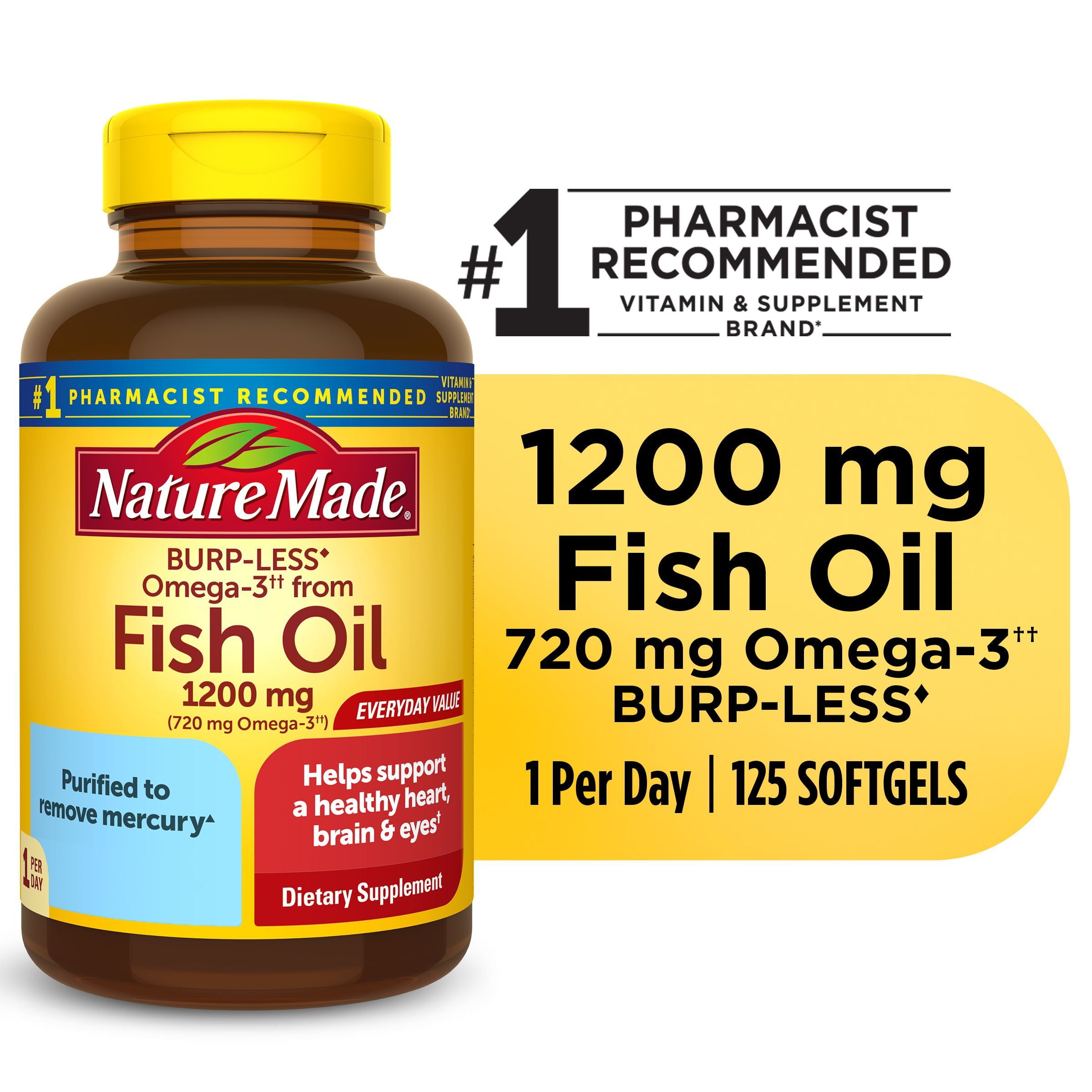 Nature Made Omega 3 Fish Oil Softgels 1200 mg