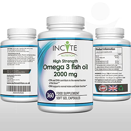 Omega 3 Fish Oil 2000mg Soft Gels 360 Count